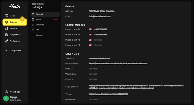 Settings 1 - manager