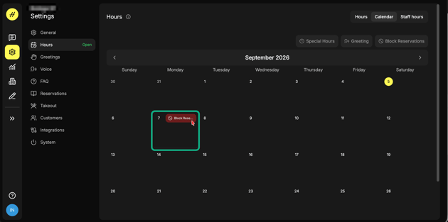 how to unblock reservations